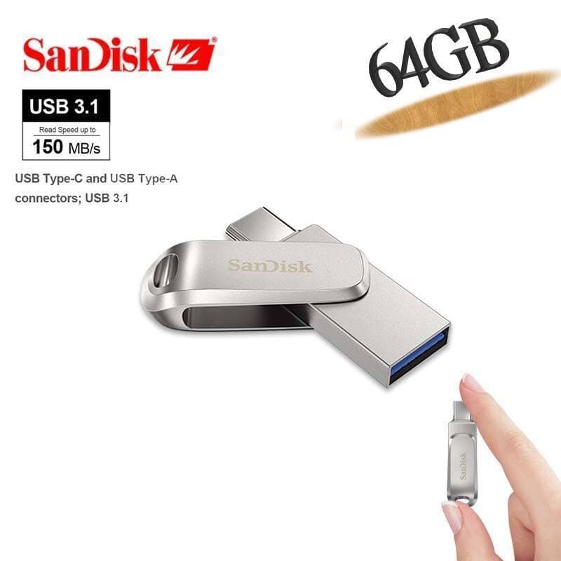 SanDisk 64GB Ultra Dual Luxe USB Type-C USB Flash Drive