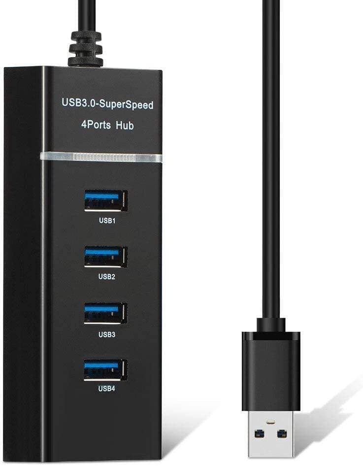 USB 3.0 Super Speed 4 Ports USB Hub - Black