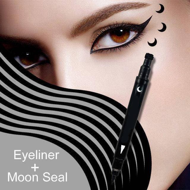 Black Eye Wing Eyeliner - Moon Tattoo Stamp Pencil - Water Resistant Formula - Paraben Free - Budge Proof - Long Wearing - Easy to Use - Fast/Quick Drying - Non Sticky