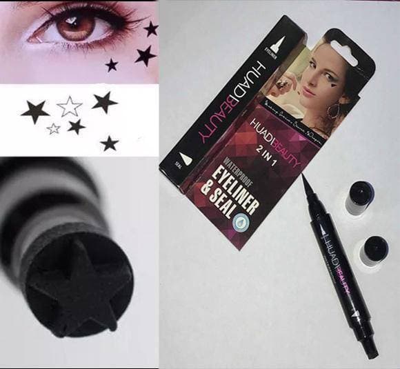 Eye Wing Black Eyeliner - Star Tatto Stamp Pencil - Water Resistant - Smudge & Budge Proof - Paraben Free - Natural - Long Wearing - Easy to Use - Fast/Quick Drying - Non Flaking