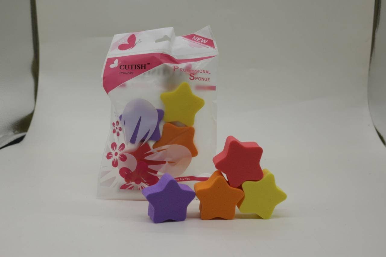 PACK OF 4 Star Puff Sponge Cosmetic Powder Puff Beauty Makeup