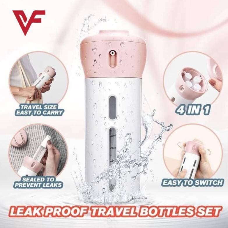 4 Lotion Bottles In 1 Refillable Travel Dispenser Bottle
