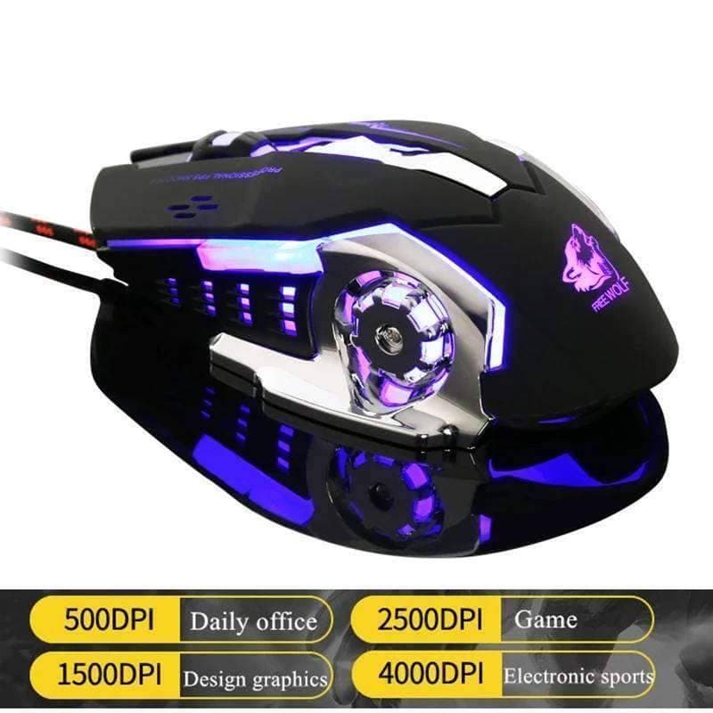 USB MP93 Wired Gaming Mouse 6 Button 2400 DPI