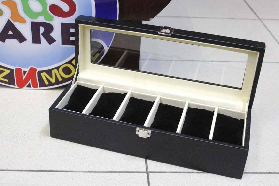 Wrist Watch Display Box Case Holder Locked Jewelry Storage Organizer (6-1)