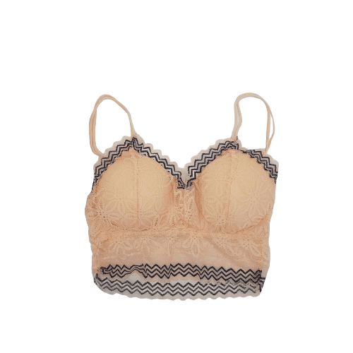 Chicken Embroidery Padded Bra - Peach