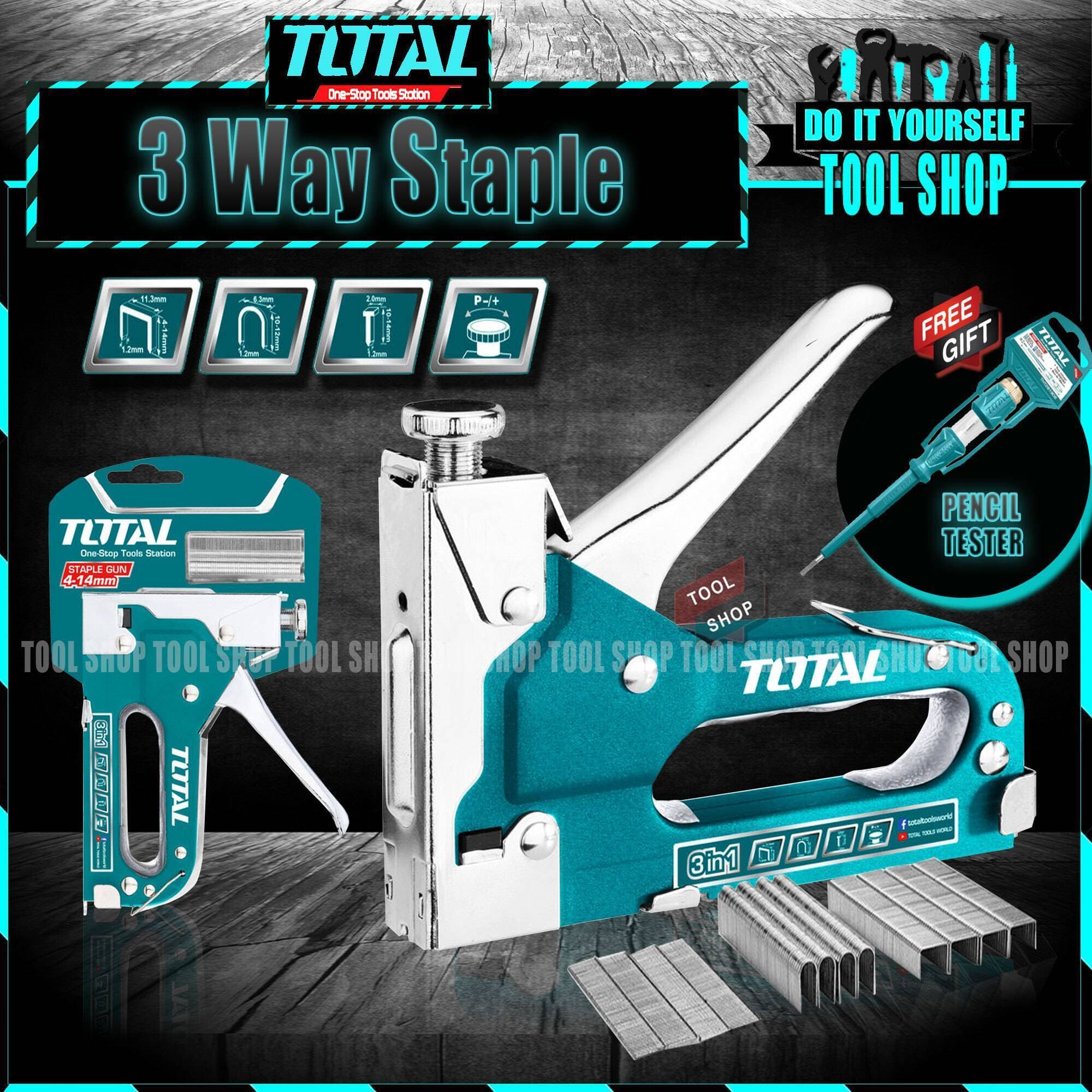 Total Original Heavy Duty 3 Way Staple With 600 Pins- 200 Pcs