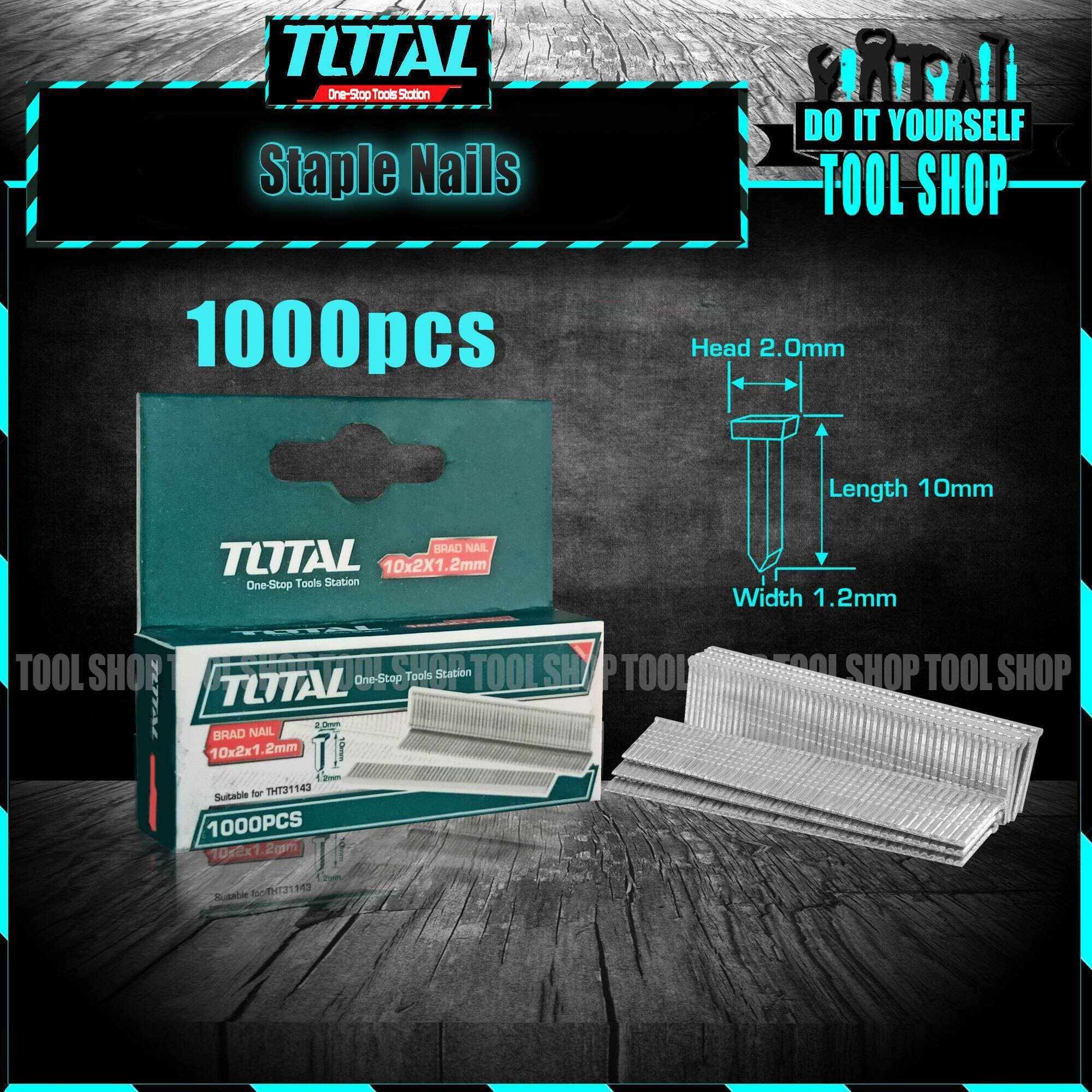 Total 1000 Pcs Staple Nails Box 10Mm For Wood