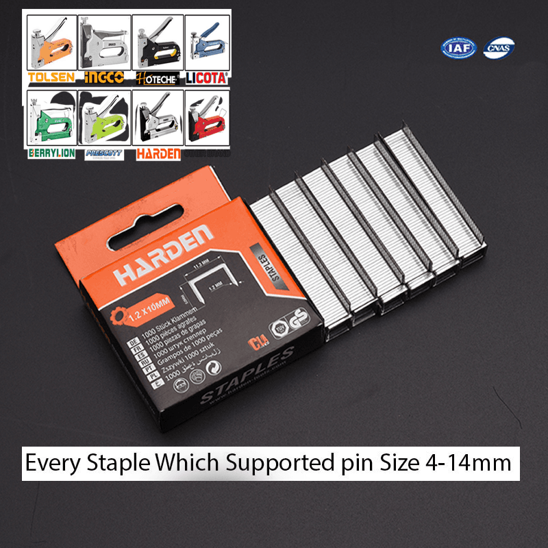 Harden 1000 Pcs Staple Pin Box 10Mm, For Wood
