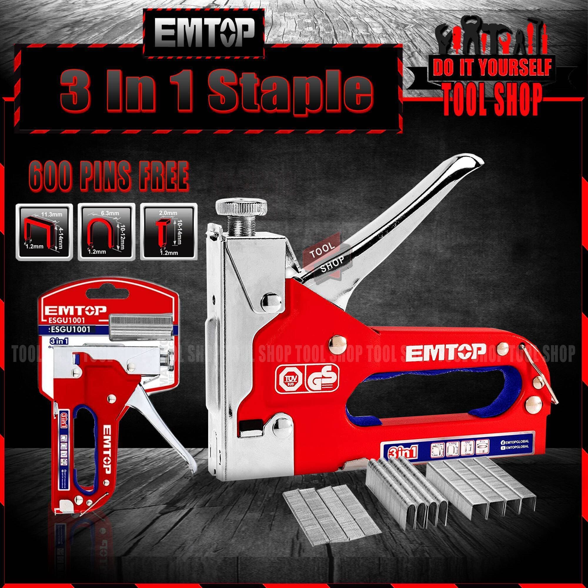Emtop Heavy Duty 3 Way Staple With 600 Pins