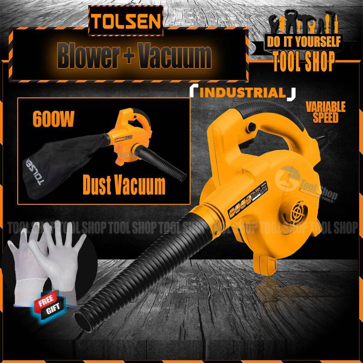 Tolsen Industrial 600W Grade Blower & Dust Vacuum Cleaner Variable Speed (600W)
