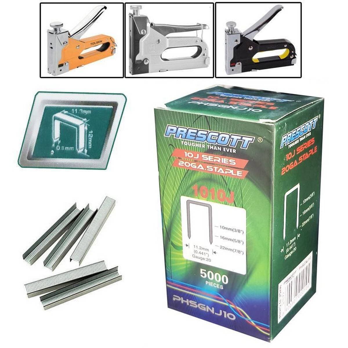 Prescott 5000 Pcs Staple Pin Box 10Mm For Wood