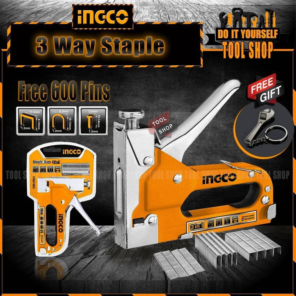 Ingco Original Heavy Duty 3 Way Staple With 600 Pins- 200 Pcs