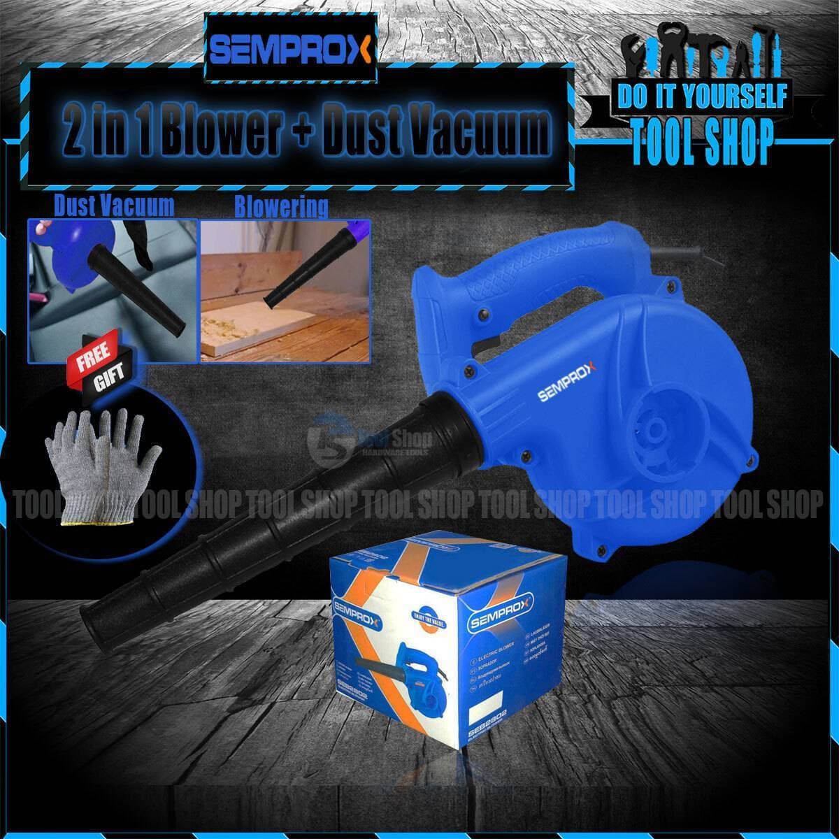 Semprox 2 In 1 Blower And Vacuum Dust Cleaner Electric Blower 600W- Copper Motor With Free Cotton Glove 1 Pair