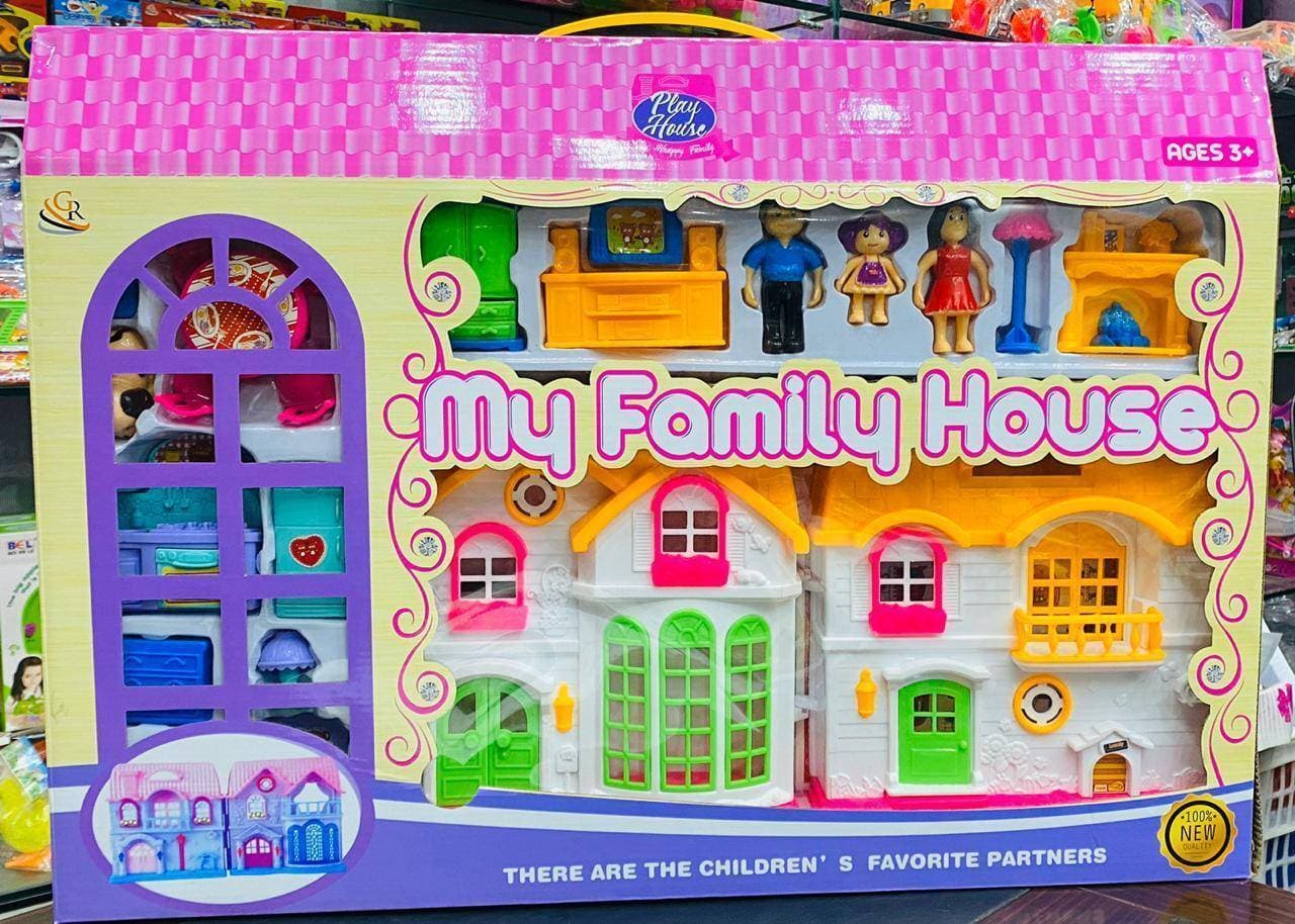 Medium Size Happy Family Doll House For Baby Girls Who Love To Play With House Set.