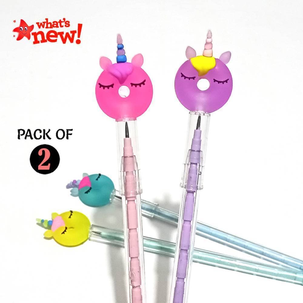 Pack of 2 Unicorn donuts Pencils non sharpening Pencil for kids