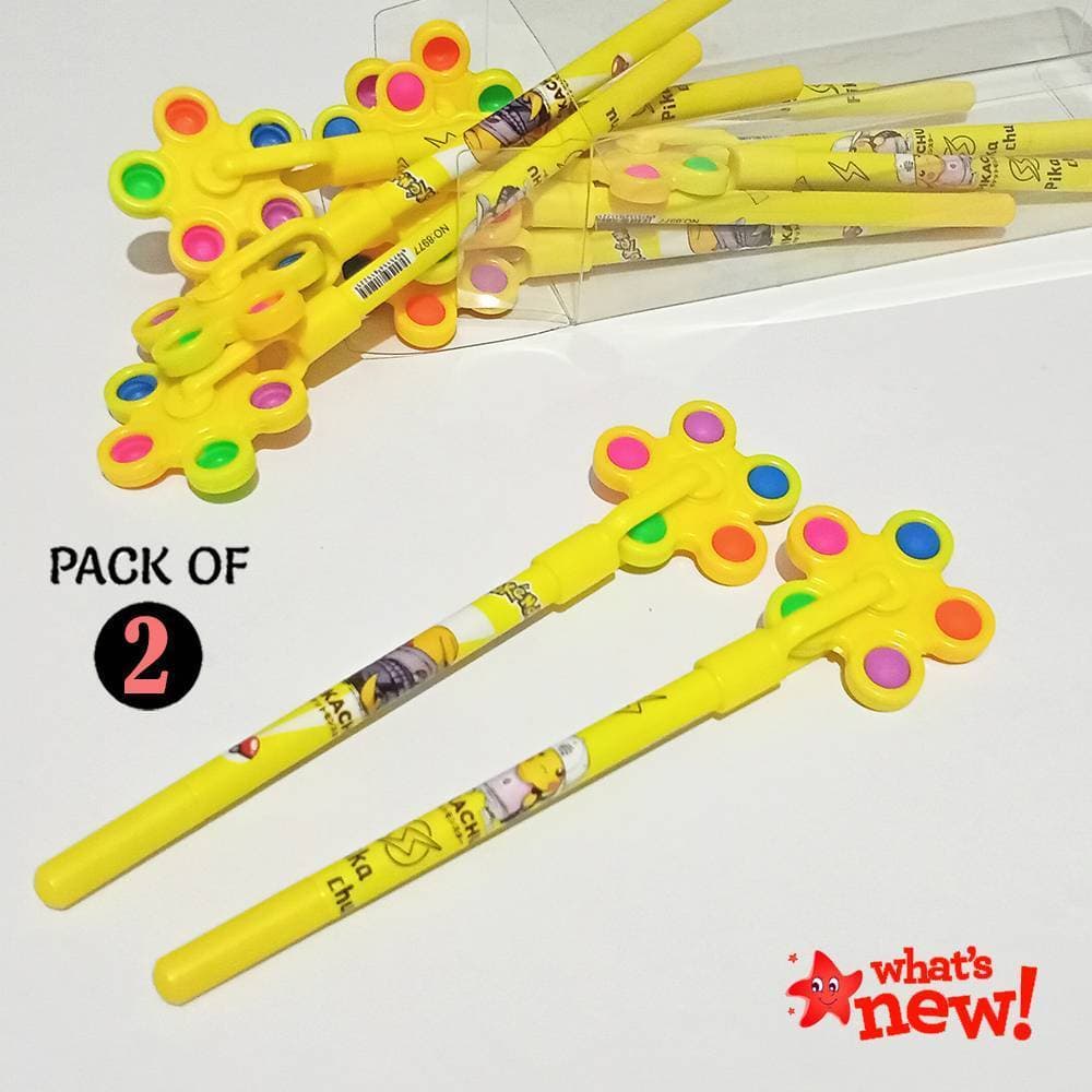 Pack of 2 Pikachu Pokemon Pop it Spinner Pen for Kids
