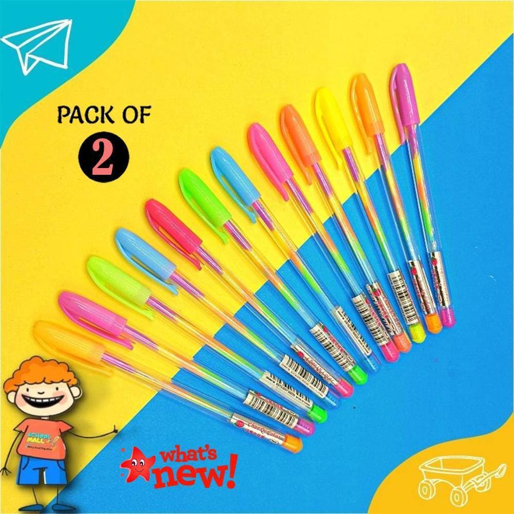 Pack of 2 Rainbow Pen with Multi Color Ink for Kids
