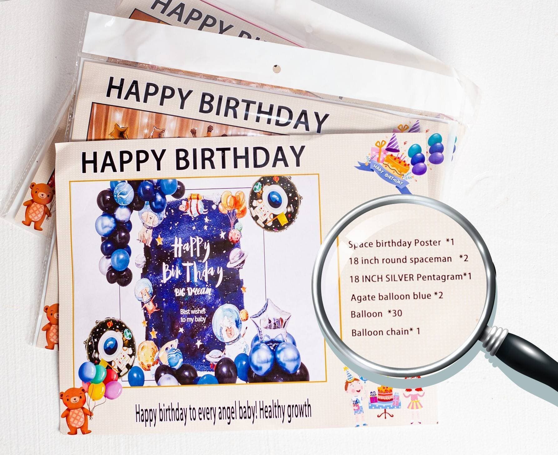 Happy Birthday Spaceman Theme Set
