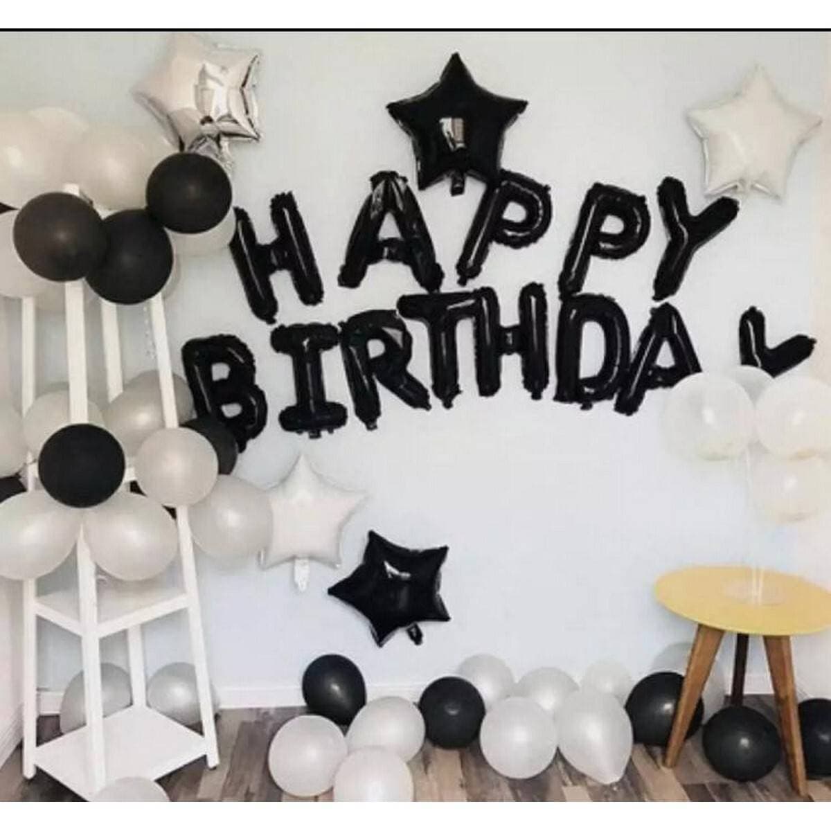 Happy Birthday Black & White Theme Set