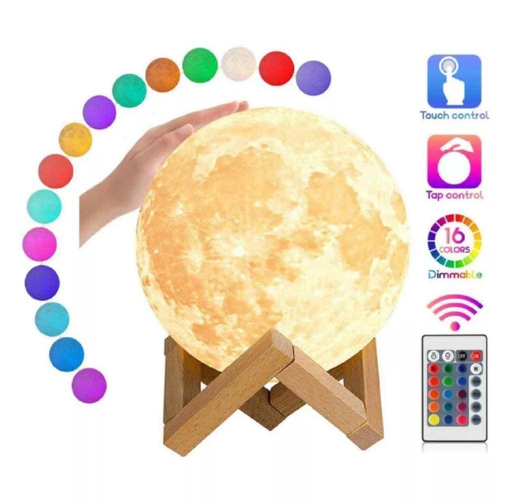 3D Moon Night Lamp 16 Colors With Touch Sensor