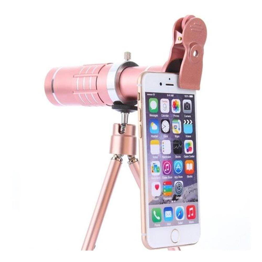 18X Mobile Phone Lens Telescope Camera Telephoto Lens for Smartphones - Rose Gold