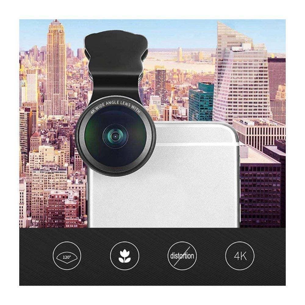 2 in 1 HD Optical Glass 0.6X Wide Angle+20X Macro Lens Camera Clip Lens Kit