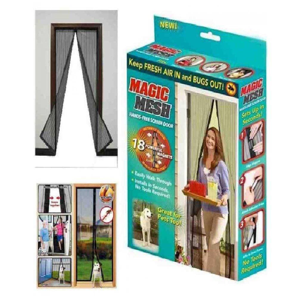 Mesh Hands-Free Screen Door - Black