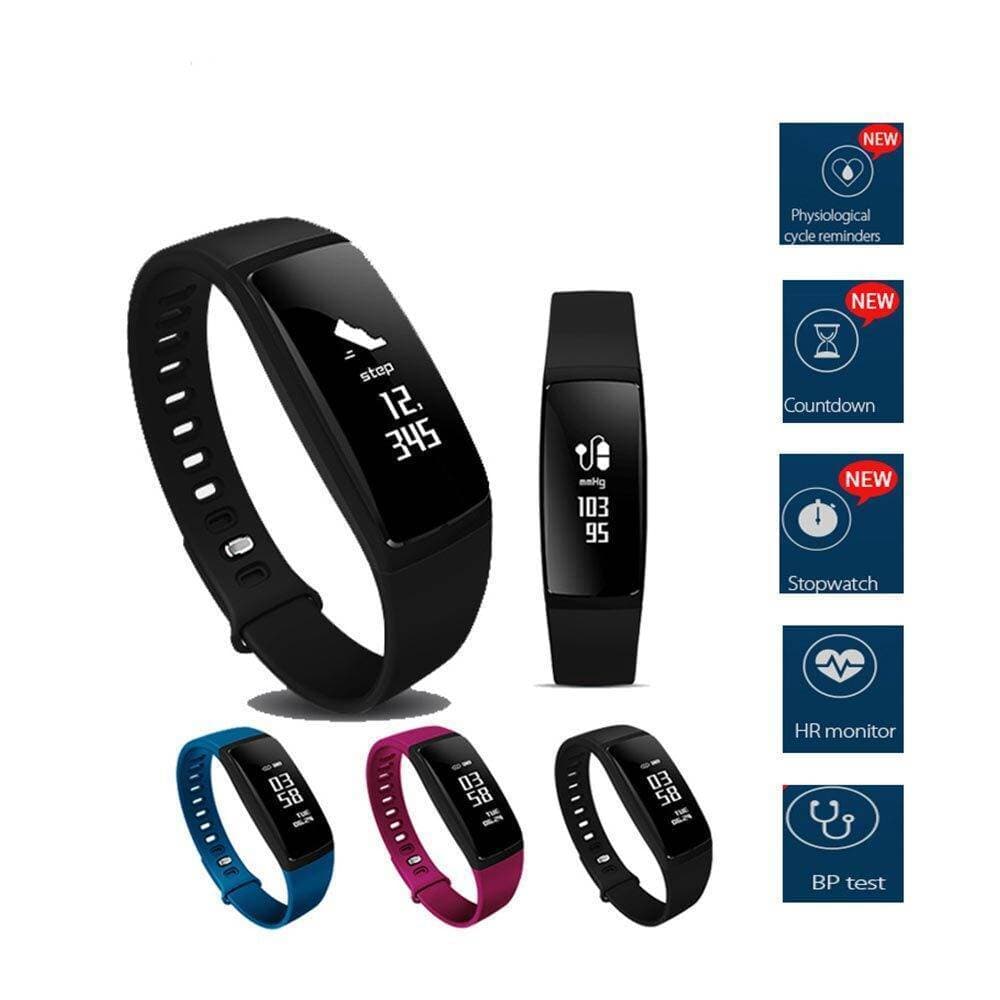 Sports Blood Pressure Heart Rate Monitor V07s Health Band (Black)