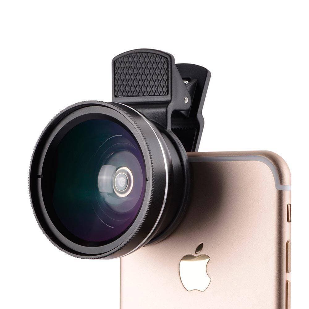 Universal Clip-on 37mm 0.45X Wide Angle Lens + Macro Lens 2-in-1 Mobile Phone Camera Lens Kit