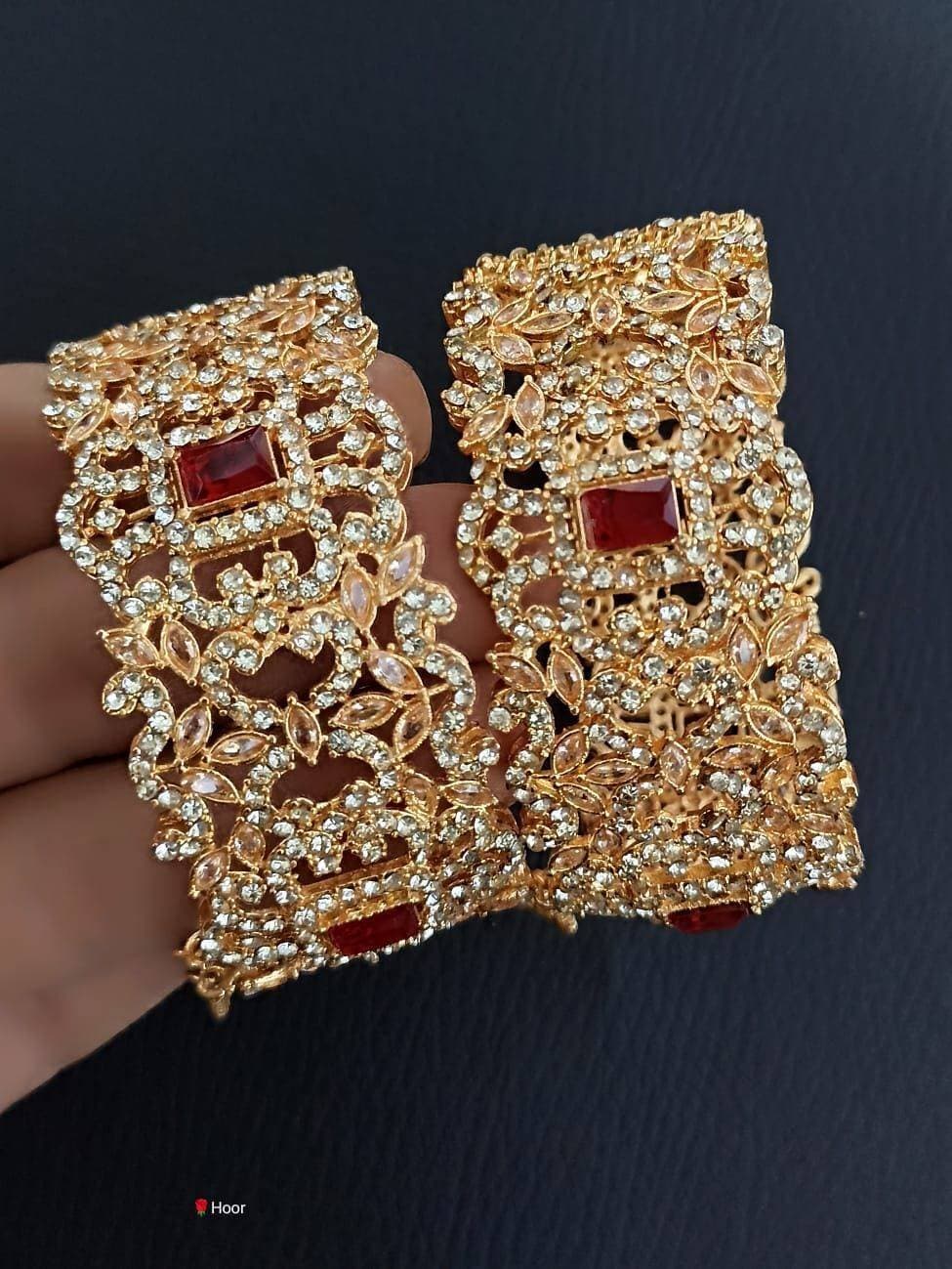 Beautiful Golden Party & Wedding Wear Bangles Pair For Women