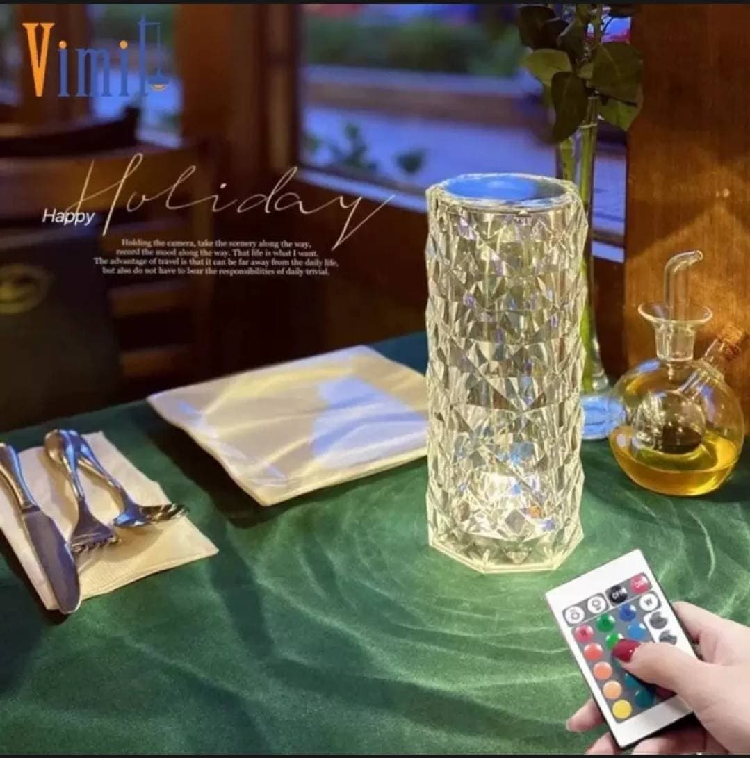 LED Crystal Rechargeable Table Lamp 16 Colors