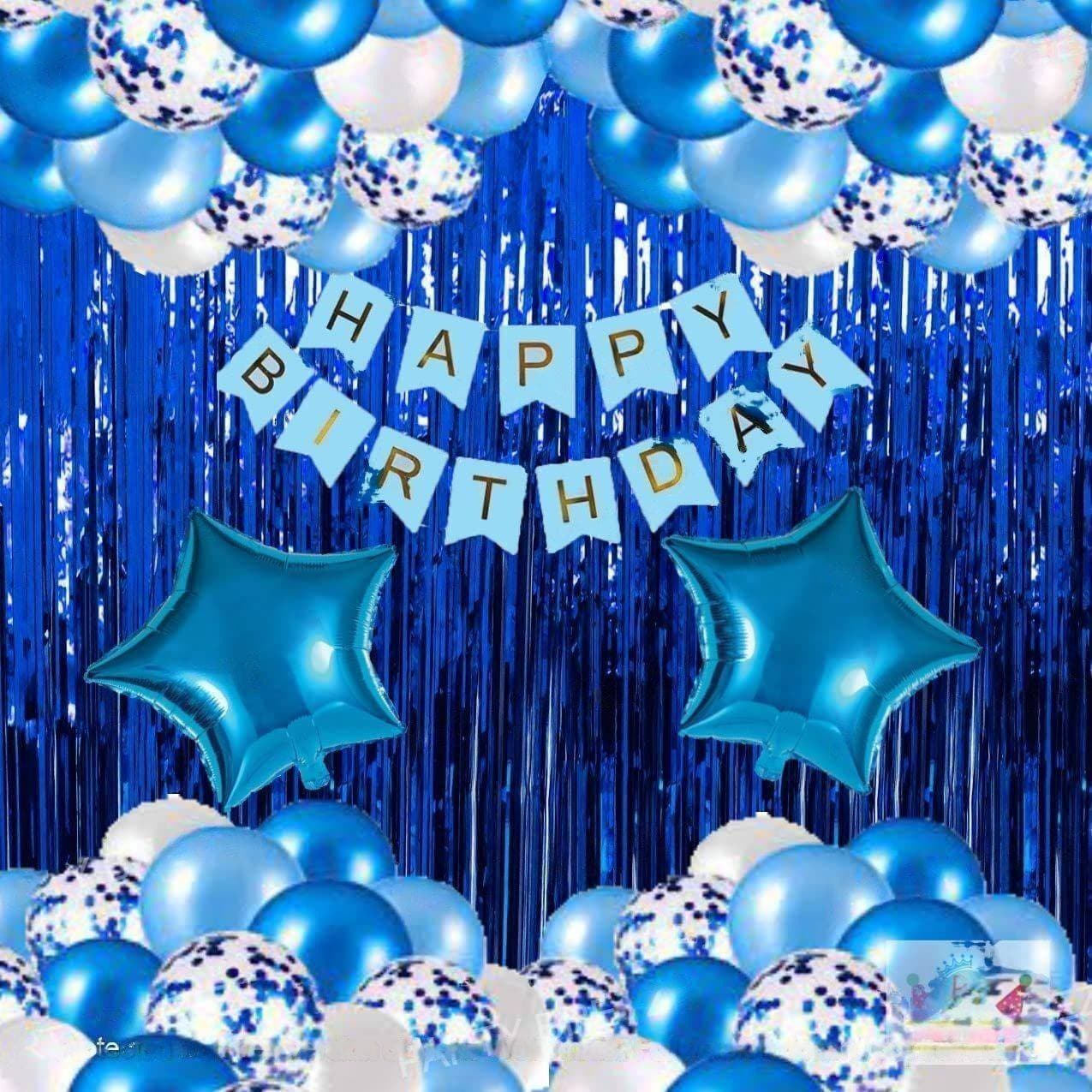 Blue Birthday Decoration Balloons Set