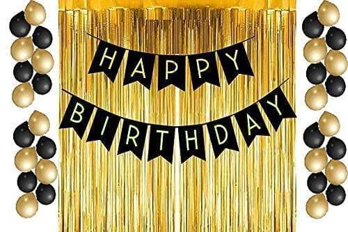 32 PCS Happy Birthday Golden Foil Metallic Balloons Set