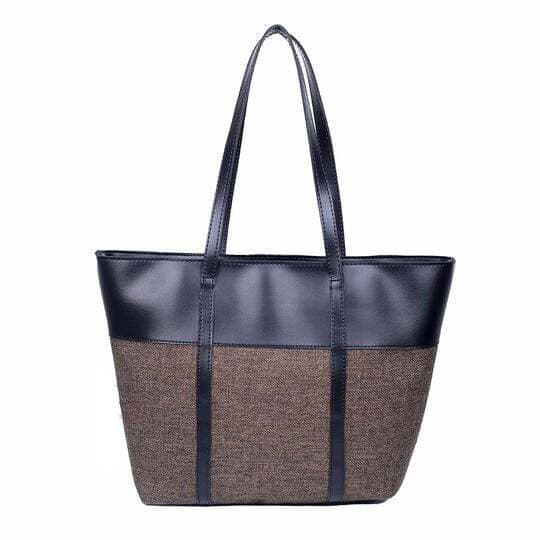 Black And Brown Large Tote Bag For Women - Brown