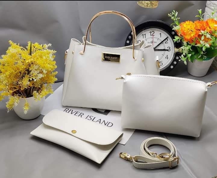 3 In 1 Piece Vintage Trendy Handbag For Women - White