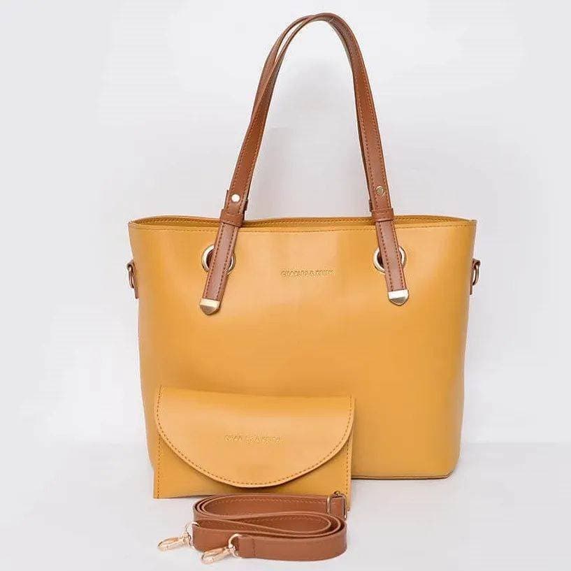 Vintage Large Tote Bag For Women - Yellow
