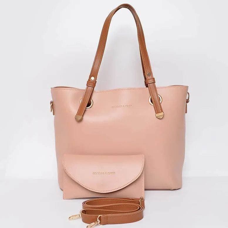 Vintage Large Tote Bag For Women - Pink