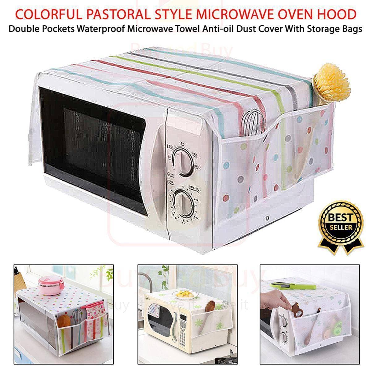 Colorful Pastoral Style Microwave Oven Hood Double Pockets