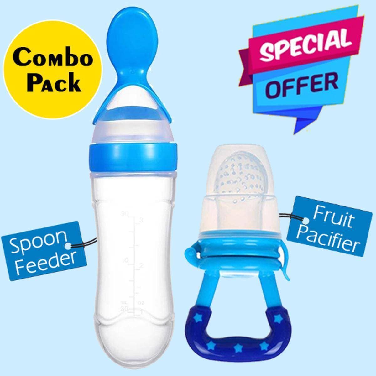 Combo Pack Baby Spoon Feeder Silicone Bottle Feeding Toddler