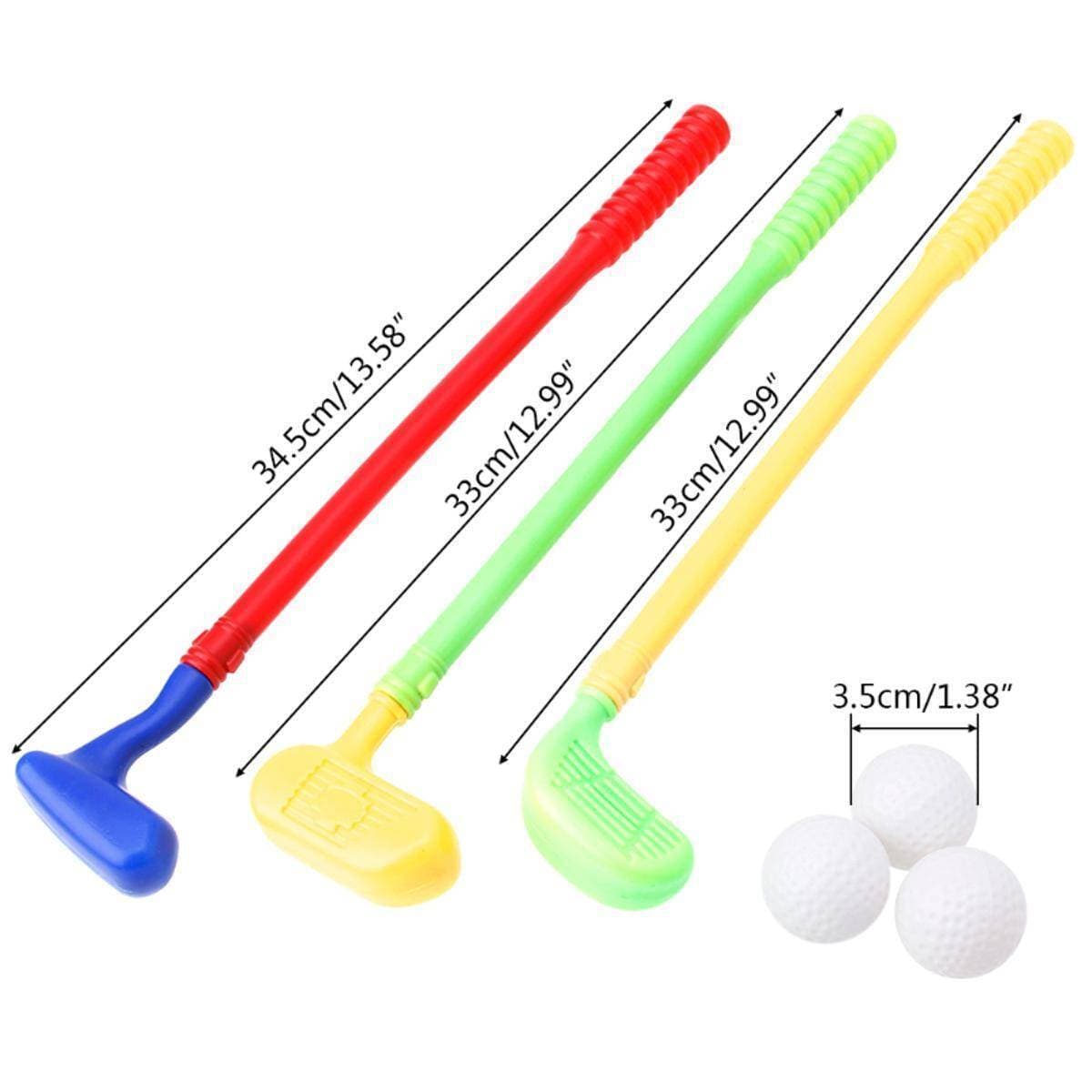Colorful Golf Toy Set For Juniors: 3 Golf Sticks And 3 Balls Included
