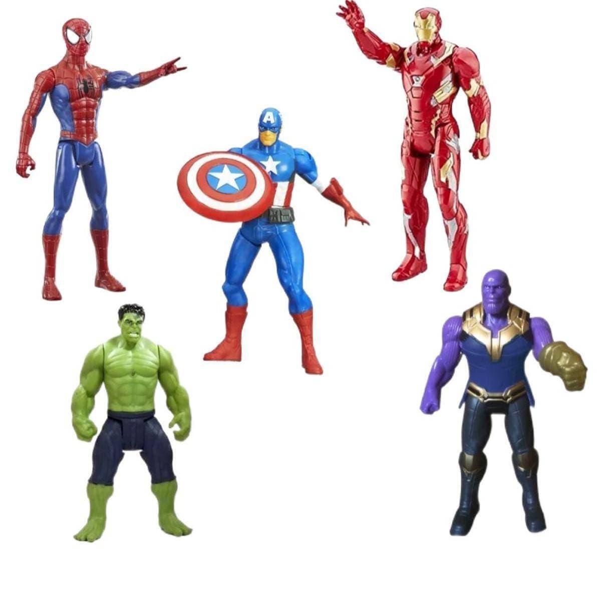 Limited Edition Avengers Action Figure Collection: Iron Man, Hulk, Spider-Man, Captain America, And Thanos