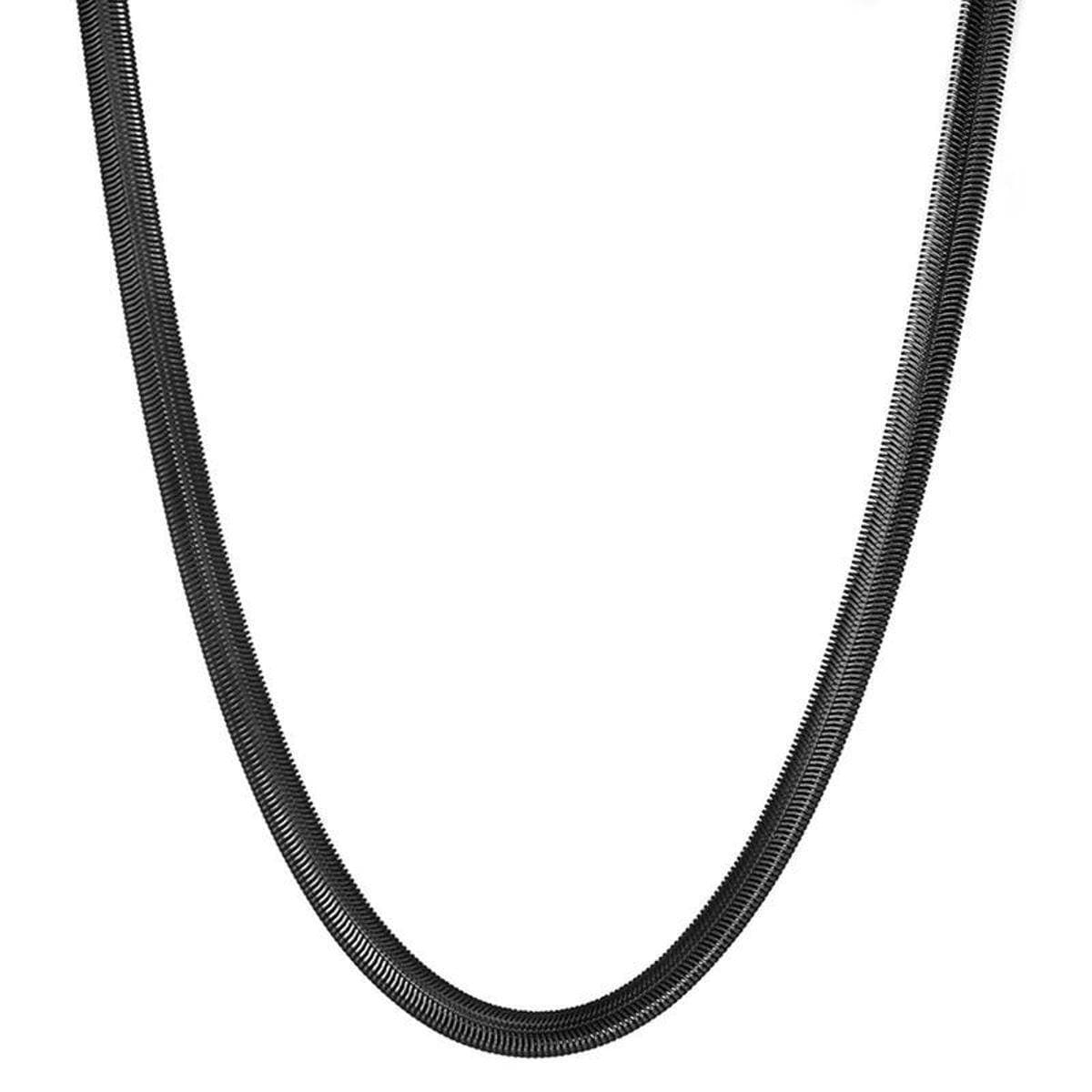 Black Flat Snake Chain For Men/Trendy Black Snake Chain For Men/Gift Accessory For Him