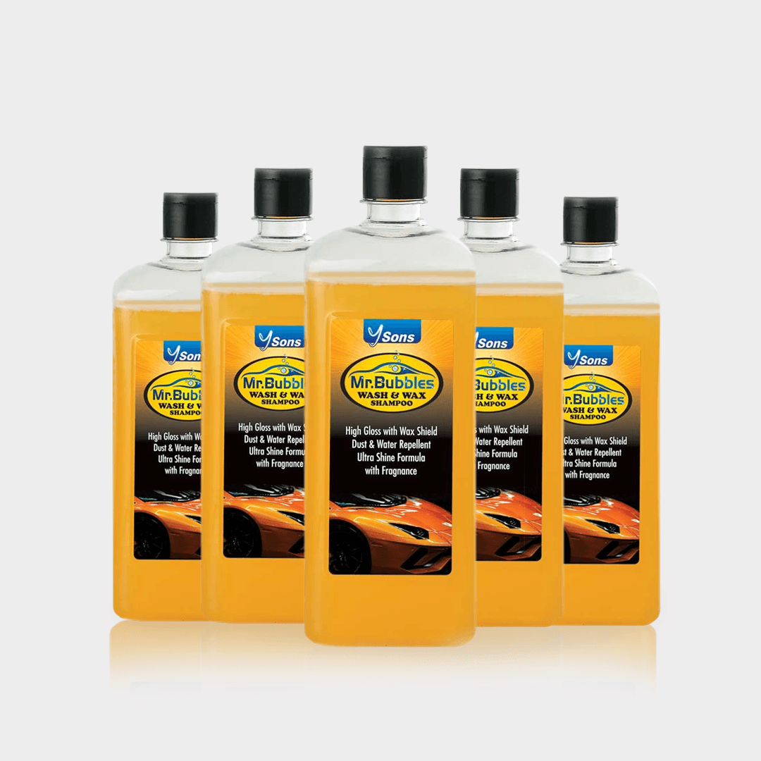 Ysons Mr Bubbles Wash & Wax Shampoo - Pack of 5 Bottles