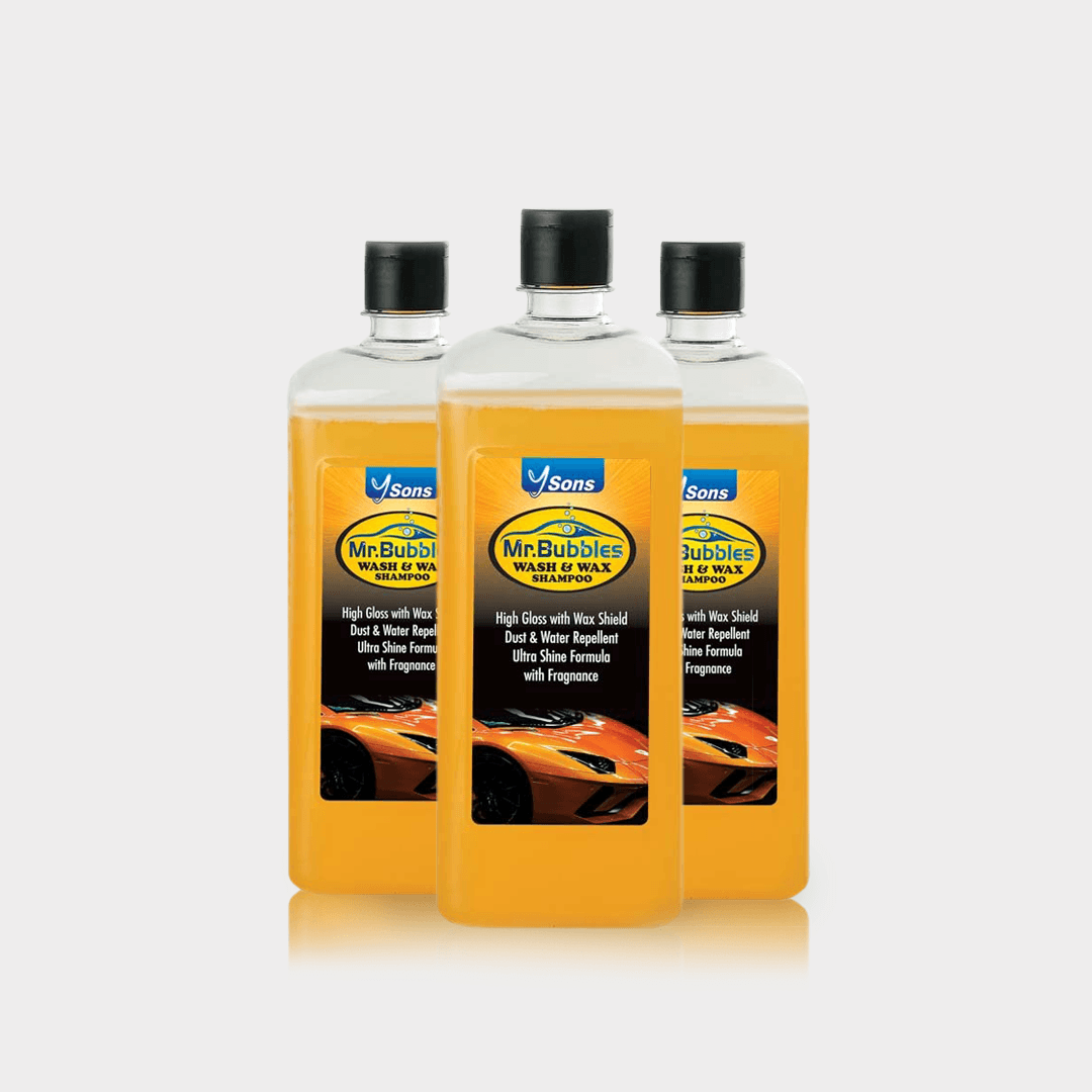 Ysons Mr Bubbles Wash & Wax Shampoo - Pack of 3 Bottles