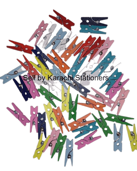 Pack Of 60 Pcs Multicolour Wooden Pegs
