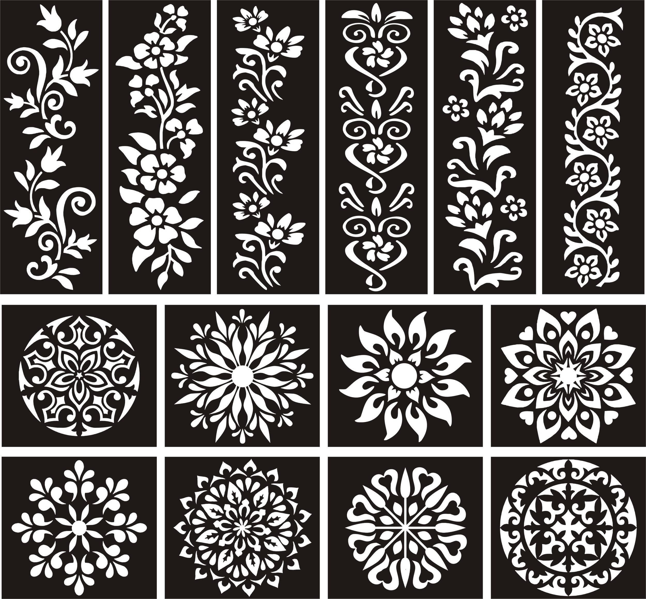 Different Designs Mehndi Stencils Sticker - 1 Set