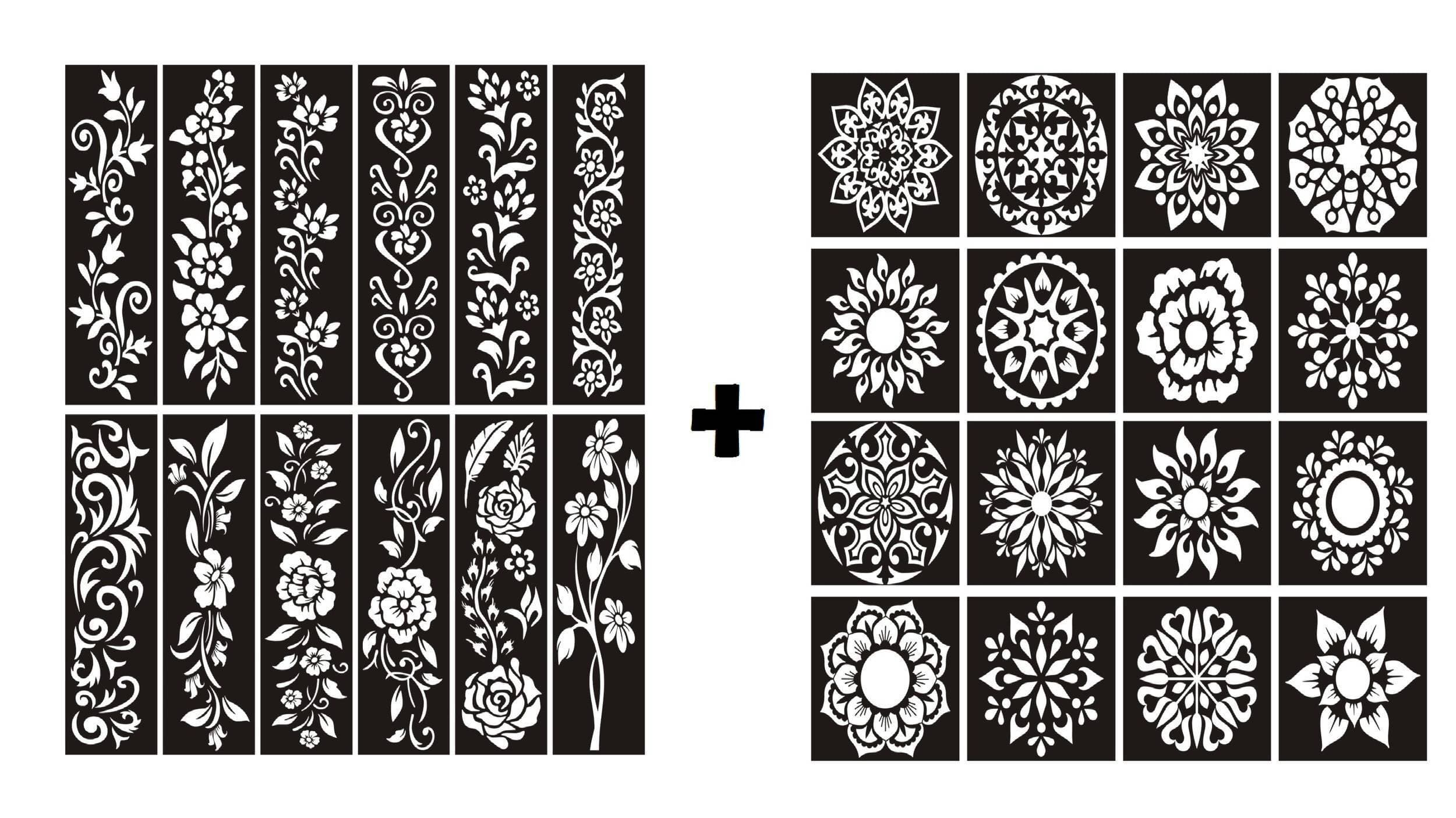 Different Designs Stencils Stickers For Girl - Pack of 2