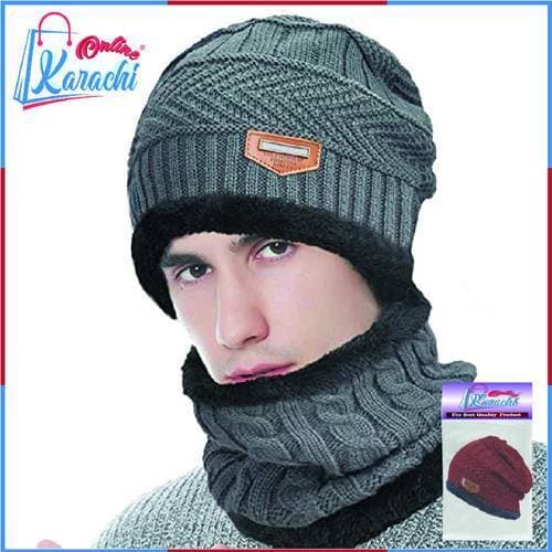 Beanie Full Set 2 Piece Cap Neck Warmer Hat & Warmer