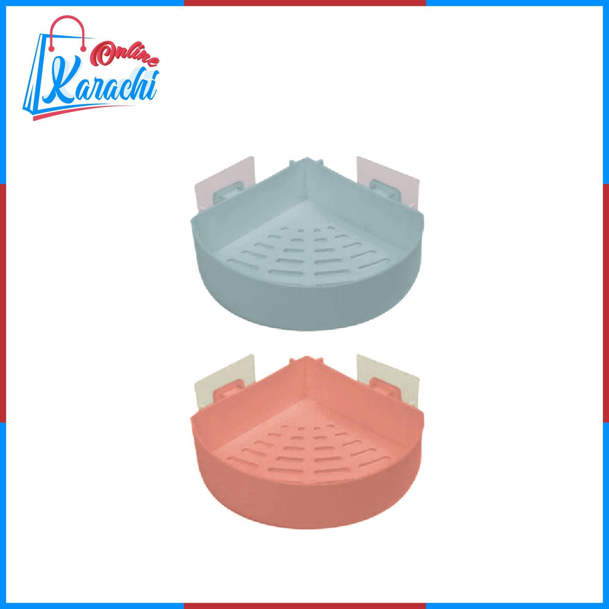 Plastic Wall Mount Triangle Shape Corner Shelf Basket