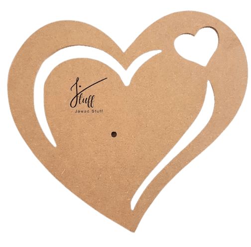 15 Inches Heart Shape Clock Mdf Base For Resin Artwork